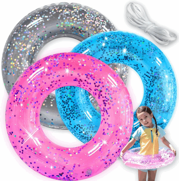 BestToys Լողի թևիկներ, օղակներ և բաճկոններ Swimming ring with glitter (70cm)