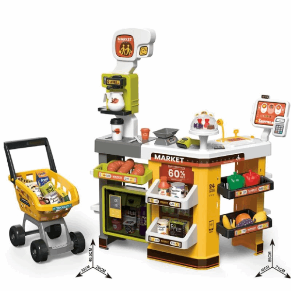 BestToys Kitchens and sinks Home supermarket with trolley