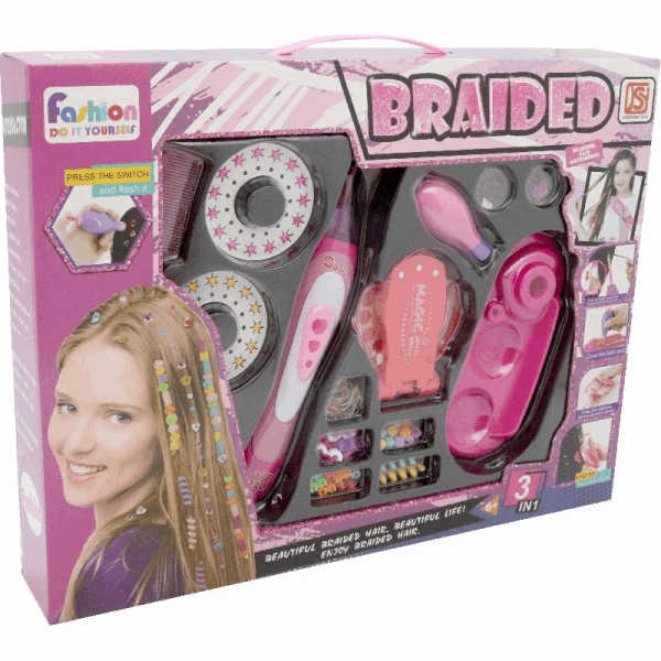 BestToys Մազ և ապարանջան հյուսելու հավաքածուներ 3 in 1 hair braiding and styling kit model № 2