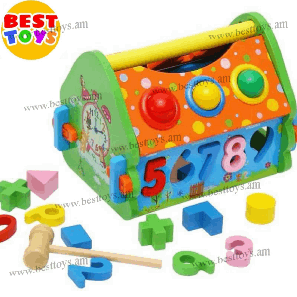 BestToys Փայտե զարգացնող խաղալիքներ Մանկական փայտե զարգացնող տնակ