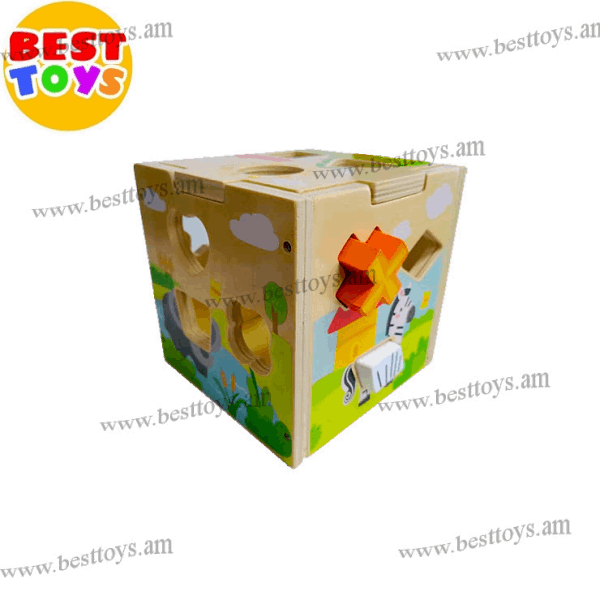 BestToys Деревяные развиваюшие игоушки Деревянный развивающий кубик модель № 2