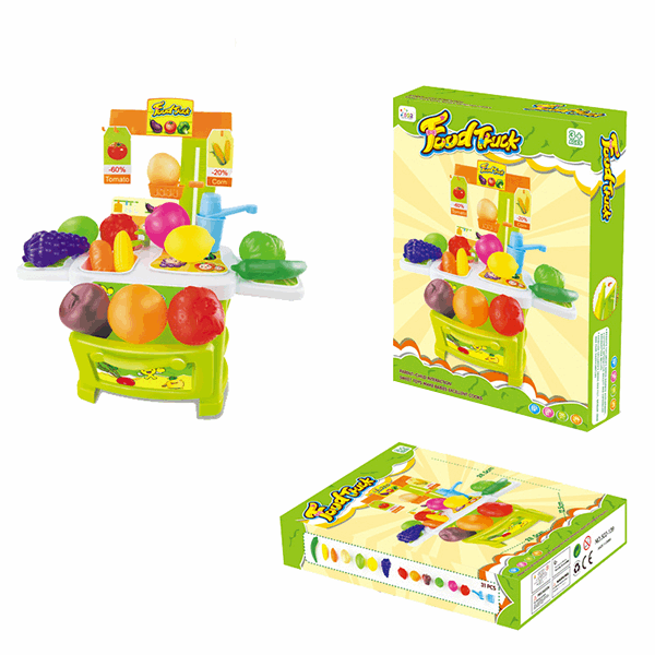 BestToys Fruits, vegetables and dishes Fruit set in a box