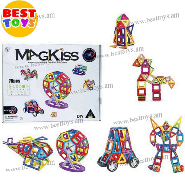 BestToys Магнитные конструкторы Магнитный коструктор 78 шт