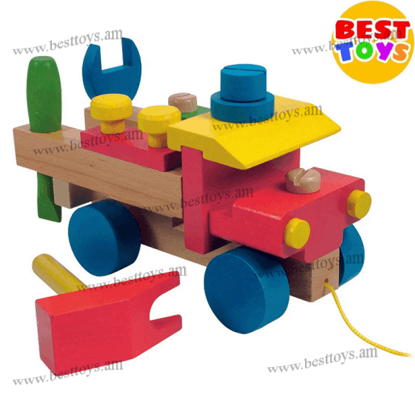 BestToys Деревяные развиваюшие игоушки Машина из дерева с инструментами