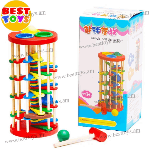 BestToys Փոքրիկների խաղալիքներ Փայտե զվարճալի աշտարակ