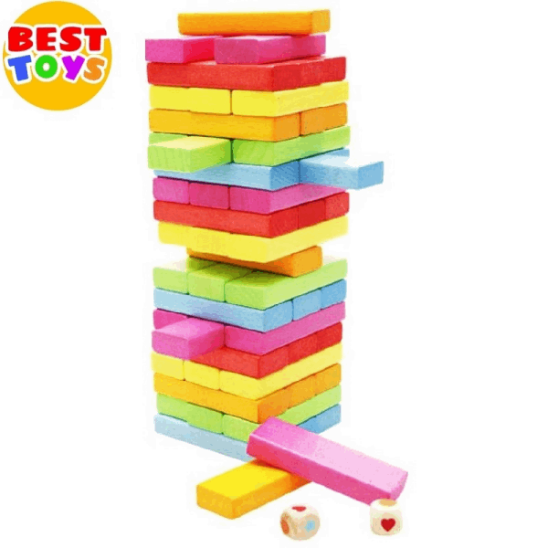 BestToys Ժամանցային խաղեր Ջենգա գունավոր 54 կտոր