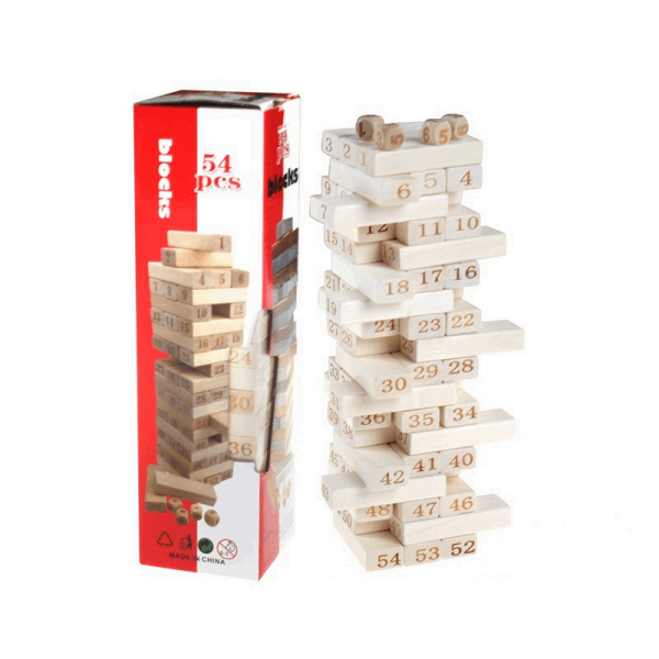 BestToys Ժամանցային խաղեր Jenga with numbers 54 pcs