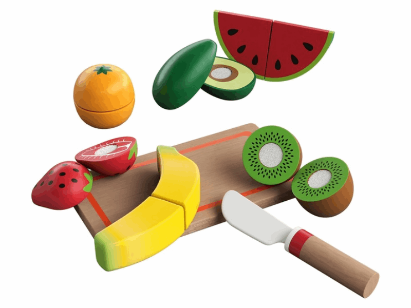 BestToys Fruits, vegetables and dishes Wooden cutting fruit