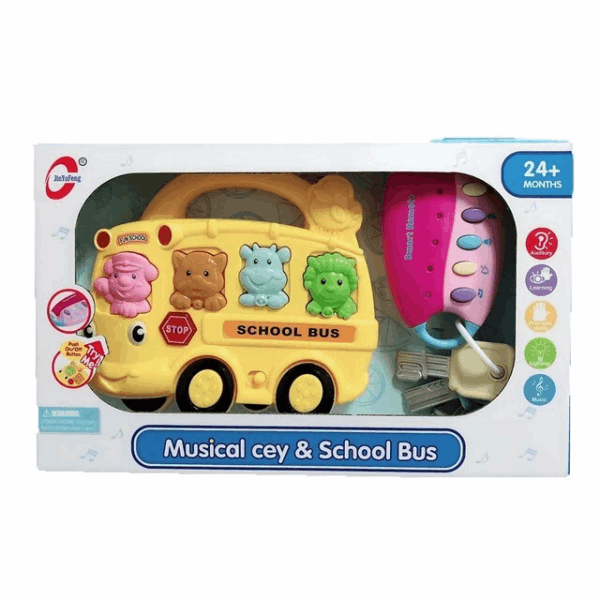 BestToys Լուսային և ձայնային խաղալիքներ Լուսաձայնային ավտոբուս՝ բանալիով
