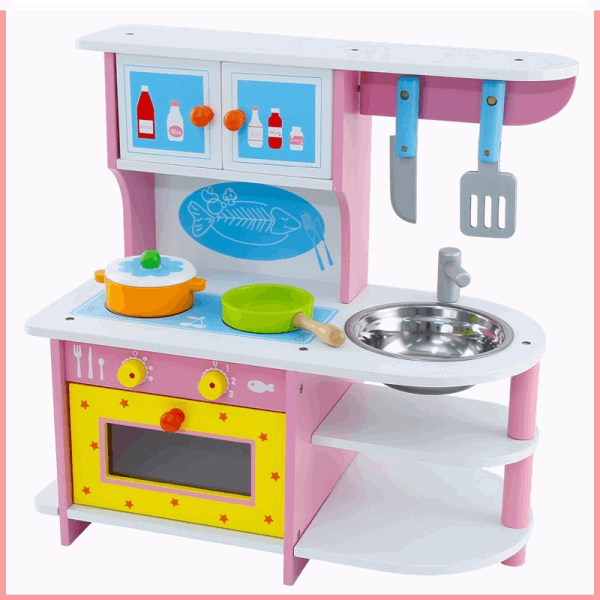 BestToys Wooden kitchen sets Wood gas stove (pink)