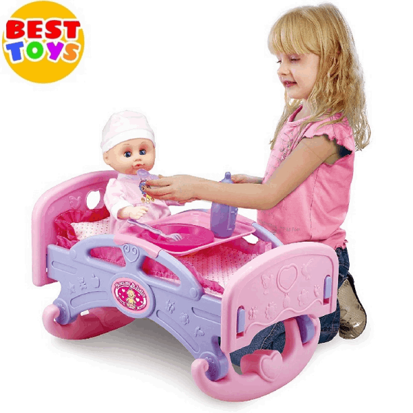 BestToys Комплекты кукл Музыкальная колыбелька для куклы м1