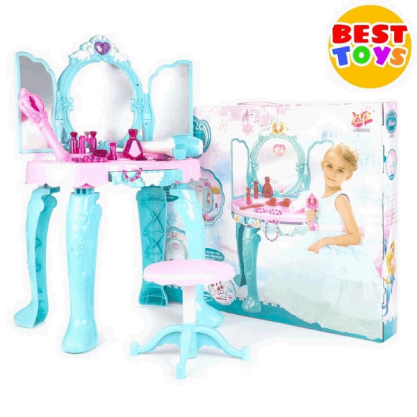 BestToys Туалетные столики Детский туалетный столик с табуреткой и зеркалом модель 1