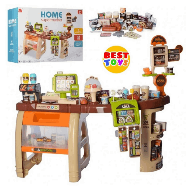 BestToys Kitchens and sinks Home supermarket 52 pieces